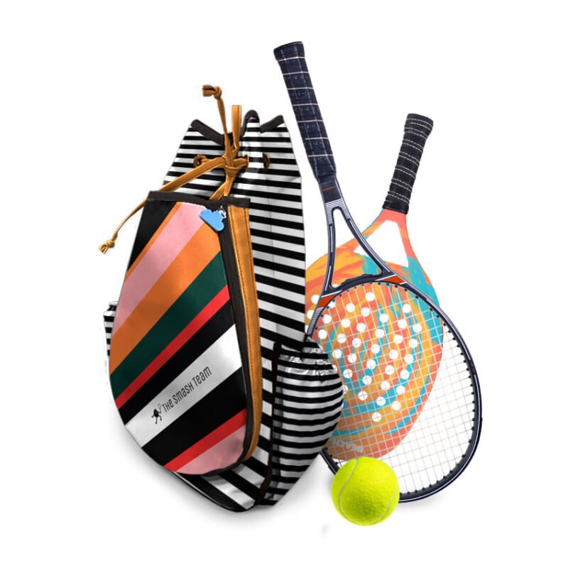 Drawstring Bag Racket Paddle Fashion Stripes